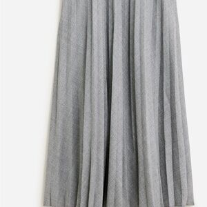 J.Crew Gray Pleated Wool-Blend Midi Skirt – Timeless Pull-On Style Size Small